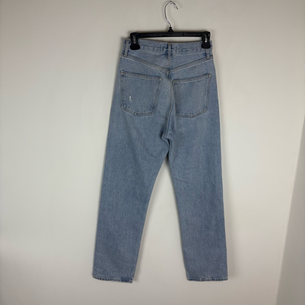 Agolde 90s Jean Button Fly Jeans Size 23 Distressed Straight Leg Cotton Blue - Picture 5 of 8